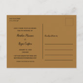 Elegantes modernes Foto Hochzeit Weiß Save the Dat Ankündigungspostkarte (Rückseite)