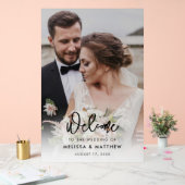 Elegantes modernes Foto Hochzeit Willkommen Acrylschild (Hochzeit)