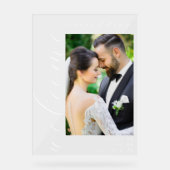 Elegantes modernes Foto Hochzeit Willkommen Acrylschild (Vorderseite)