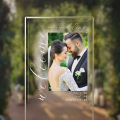 Elegantes modernes Foto Hochzeit Willkommen Acrylschild