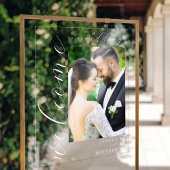 Elegantes modernes Foto Hochzeit Willkommen Acrylschild