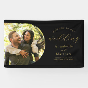 Elegantes modernes Foto Hochzeit Willkommen Banner