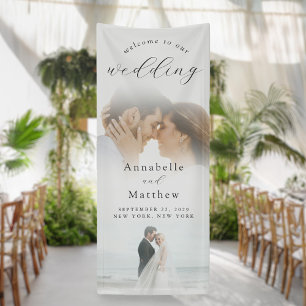 Elegantes modernes Foto Hochzeit Willkommen Banner
