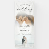 Elegantes modernes Foto Hochzeit Willkommen Banner (Vertikal)