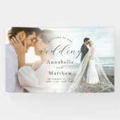 Elegantes modernes Foto Hochzeit Willkommen Banner (Horizontal)
