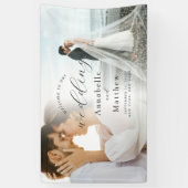 Elegantes modernes Foto Hochzeit Willkommen Banner (Vertikal)