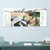 Elegantes modernes Foto Hochzeit Willkommen Banner (Messe)