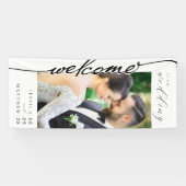 Elegantes modernes Foto Hochzeit Willkommen Banner (Horizontal)