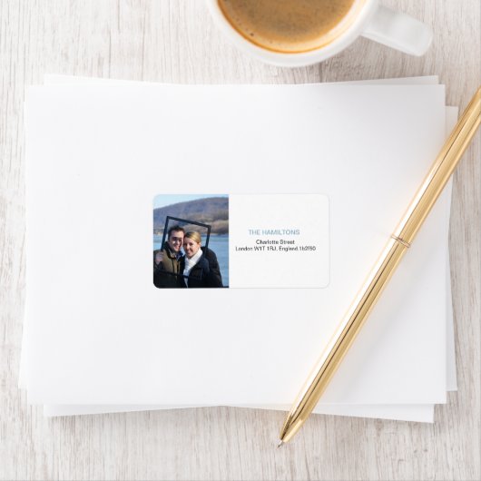 Elegantes, modernes Foto Hochzeitsadressen Adressaufkleber (Insitu)