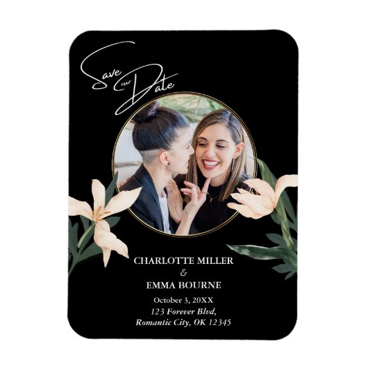 Elegantes, modernes Foto mit Blumenzwiebeln spart Magnet (Vertikal)