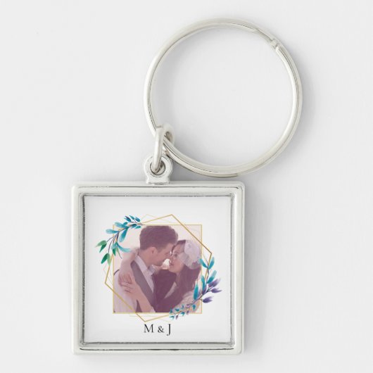 Elegantes, modernes Foto mit geometrischer Geometr Schlüsselanhänger (Vorne)