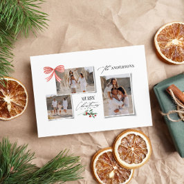 Elegantes, modernes Foto mit rotem Bug Feiertagskarte