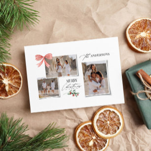 Elegantes, modernes Foto mit rotem Bug Feiertagskarte