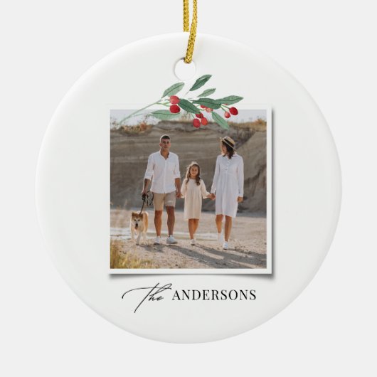 Elegantes, modernes Foto mit rotem Bug Keramik Ornament (Vorne)