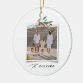 Elegantes, modernes Foto mit rotem Bug Keramik Ornament (Links)