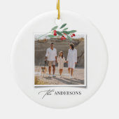 Elegantes, modernes Foto mit rotem Bug Keramik Ornament (Hinten)