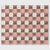 Elegantes modernes Foto mit rotem Bug Weihnachten Geschenkpapier (Flach)