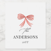 Elegantes, modernes Foto mit rotem Bug Weinetikett (Einzelnes Label)