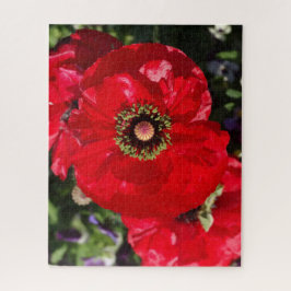 Elegantes modernes Foto Roter Mohn Blume Californi Puzzle