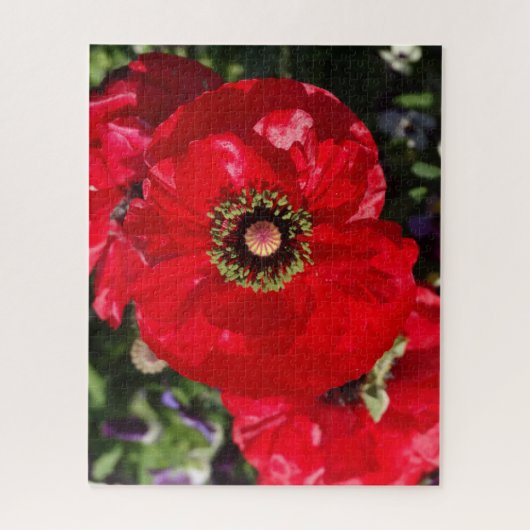 Elegantes modernes Foto Roter Mohn Blume Californi Puzzle (Vertikal)