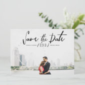 Elegantes modernes Foto Save the Date (Stehend Vorderseite)
