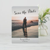 Elegantes modernes Foto Save the Date Hochzeit Einladung (Stehend Vorderseite)