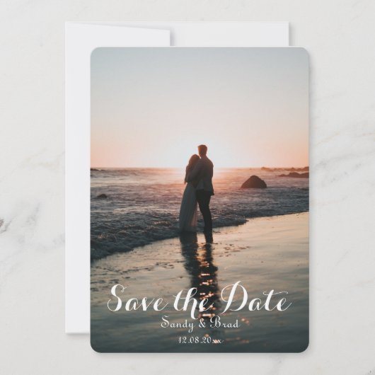 Elegantes modernes Foto Save the Date Hochzeit Einladung (Vorderseite)