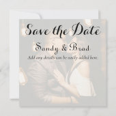 Elegantes modernes Foto Save the Date Hochzeit Karte (Rückseite)