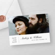 Elegantes modernes Foto Save the Date Hochzeitskar