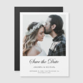 Elegantes modernes Foto Save the Date Magneteinladung (Vorne/Hinten)