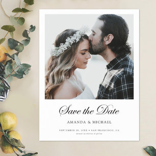 Elegantes modernes Foto Save the Date Magneteinladung