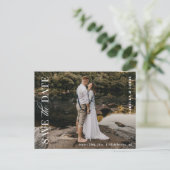 Elegantes Modernes Foto Save the Date Postkarte (Stehend Vorderseite)