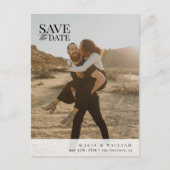 Elegantes modernes Foto Save the Date Postkarte (Vorderseite)