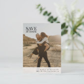Elegantes modernes Foto Save the Date Postkarte (Stehend Vorderseite)