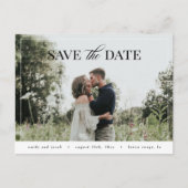 Elegantes Modernes Foto Save the Date Postkarte (Vorderseite)