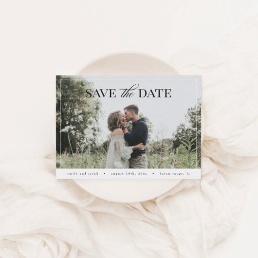 Elegantes Modernes Foto Save the Date Postkarte