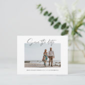 Elegantes modernes Foto Save the Date Postkarte (Stehend Vorderseite)