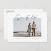 Elegantes modernes Foto Save the Date Postkarte (Vorne/Hinten)