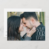Elegantes, modernes Foto Save the Date Postkarte (Vorne/Hinten)