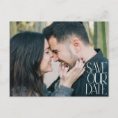 Elegantes, modernes Foto Save the Date Postkarte (Vorderseite)