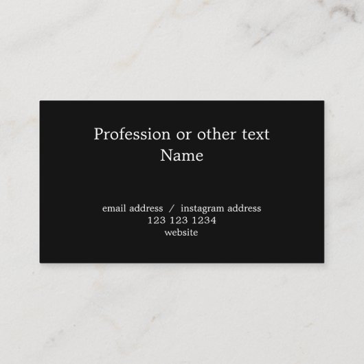 Elegantes modernes Foto Schwarz Beruflich Visitenkarte (Rückseite)