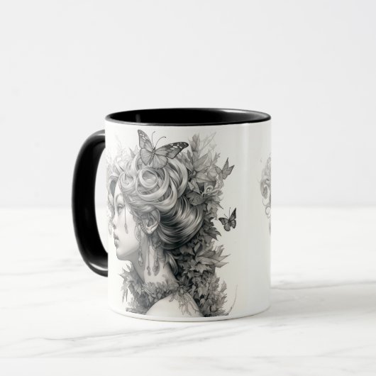 Elegantes, modernes Foto und Personalisiert Tasse (Vorderseite Links)