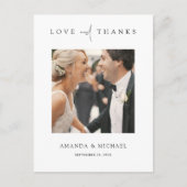 Elegantes modernes Foto Vielen Dank für Ihre Hochz Postkarte (Vorderseite)