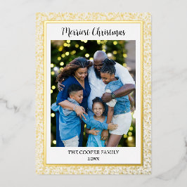 Elegantes modernes Foto Weihnachten Gold Folien Feiertagskarte