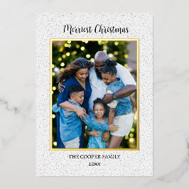 Elegantes modernes Foto Weihnachtsschrift Gold Folien Feiertagskarte