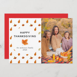 Elegantes modernes Foto zum Erntedankfest Herbst Feiertagskarte