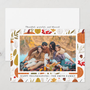 Elegantes modernes Foto zum Erntedankfest Herbst Feiertagskarte