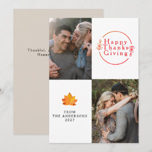 Elegantes modernes frohes Erntedankfest Herbst 2 F Feiertagskarte