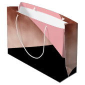 elegantes modernes geometrisches große geschenktüte (Rückseite Schrägansicht)