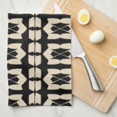 Elegantes modernes, geometrisches Muster in Schwar Geschirrtuch (Viertel Falte)